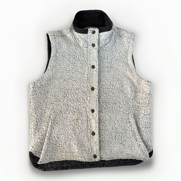 Toad & Co Vest Womens Medium Sheridan Sherpa Wool Blend Corduroy Trim Outdoor - Picture 1 of 6
